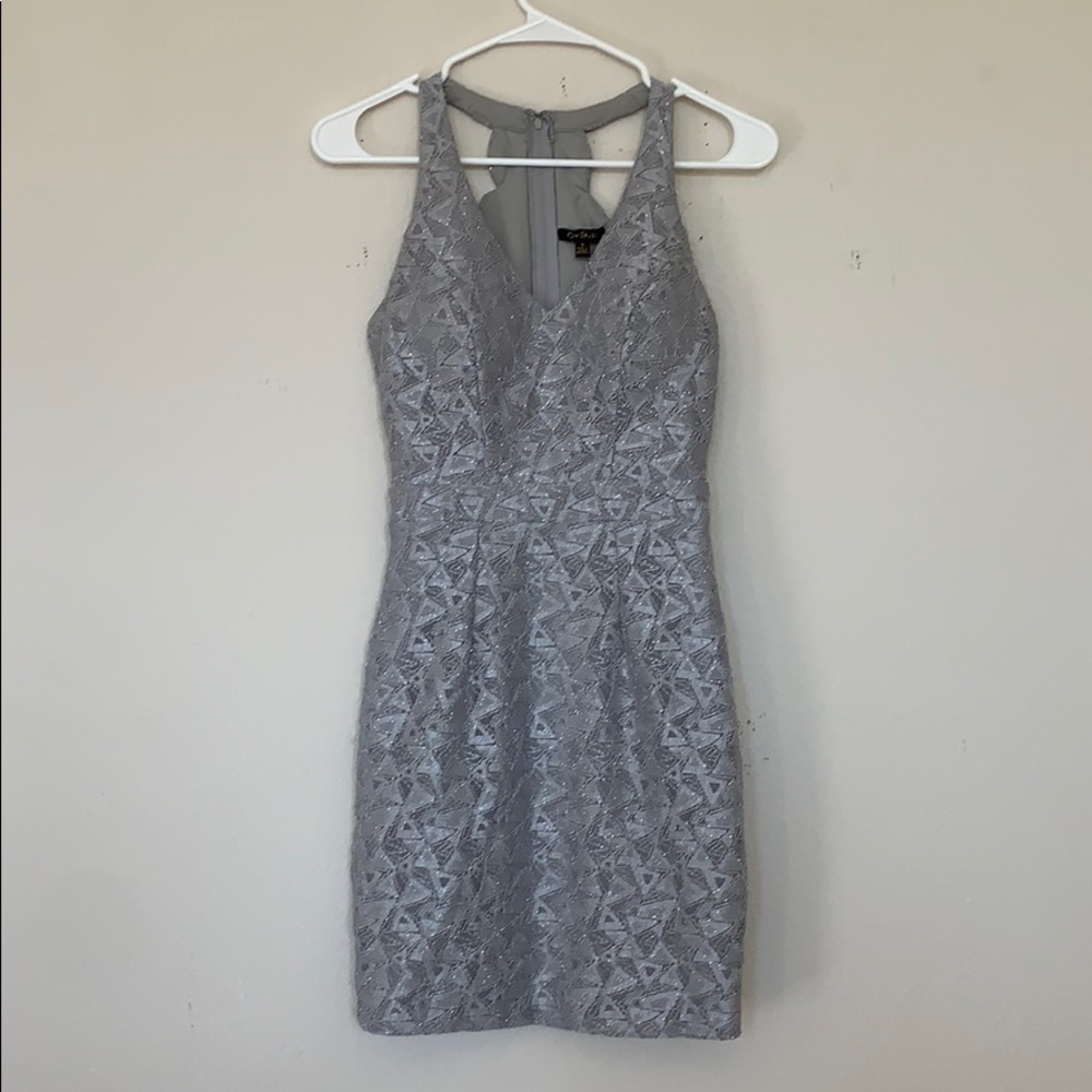 City Studio silver bodycon dress